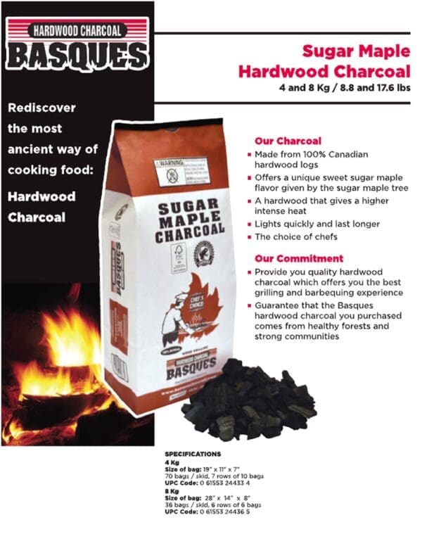 SC9 Small Basques Sugar Maple Charcoal - 4Kg - Image 2